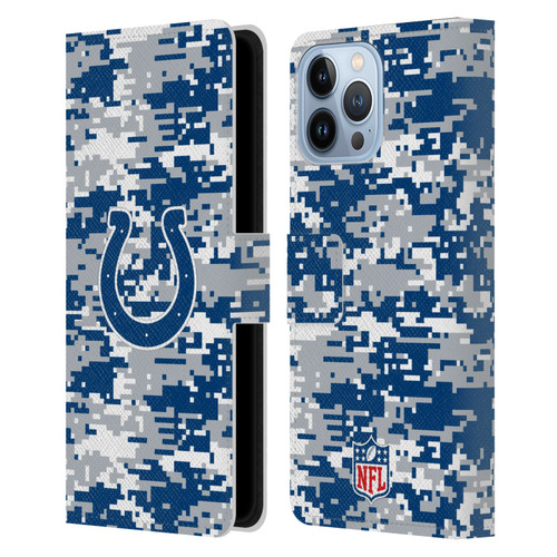 NFL Indianapolis Colts Graphics Digital Camouflage Leather Book Wallet Case Cover For Apple iPhone 13 Pro Max