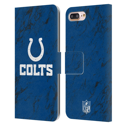 NFL Indianapolis Colts Graphics Coloured Marble Leather Book Wallet Case Cover For Apple iPhone 7 Plus / iPhone 8 Plus