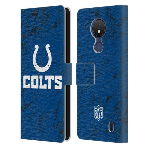 NFL Indianapolis Colts Graphics Coloured Marble Leather Book Wallet Case Cover For Nokia C21