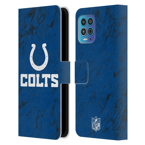 NFL Indianapolis Colts Graphics Coloured Marble Leather Book Wallet Case Cover For Motorola Moto G100
