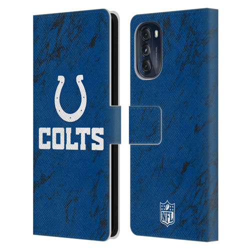 NFL Indianapolis Colts Graphics Coloured Marble Leather Book Wallet Case Cover For Motorola Moto G (2022)