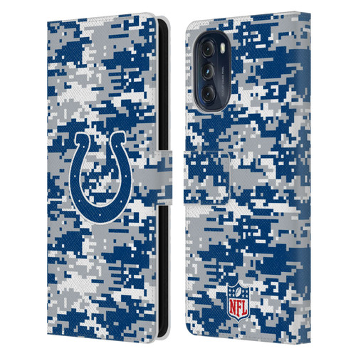 NFL Indianapolis Colts Graphics Digital Camouflage Leather Book Wallet Case Cover For Motorola Moto G (2022)