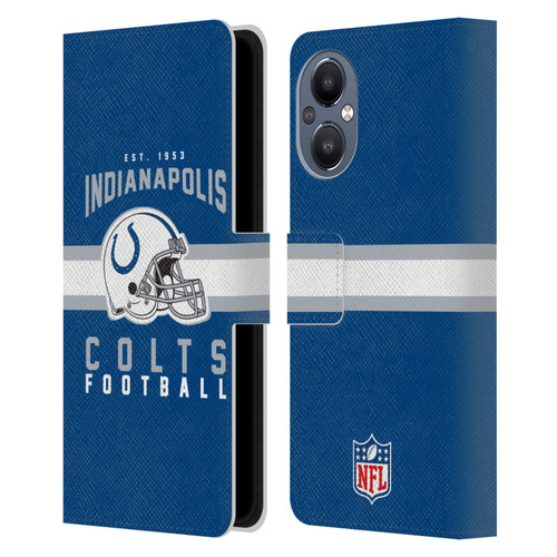 NFL Indianapolis Colts Graphics Helmet Typography Leather Book Wallet Case Cover For OnePlus Nord N20 5G
