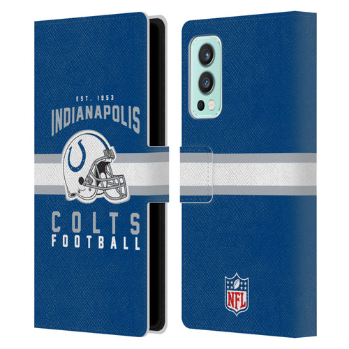 NFL Indianapolis Colts Graphics Helmet Typography Leather Book Wallet Case Cover For OnePlus Nord 2 5G