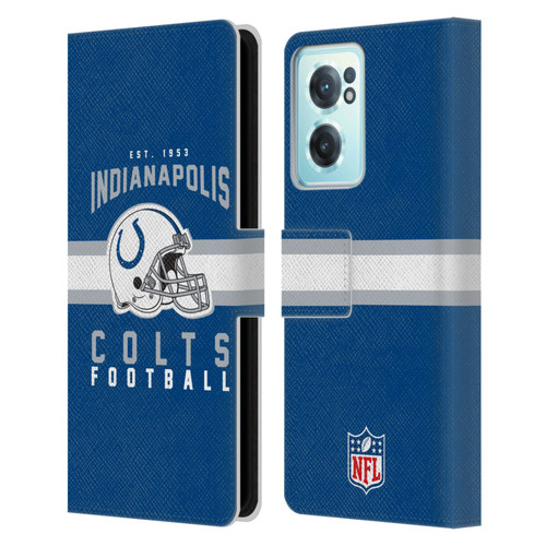 NFL Indianapolis Colts Graphics Helmet Typography Leather Book Wallet Case Cover For OnePlus Nord CE 2 5G