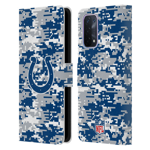 NFL Indianapolis Colts Graphics Digital Camouflage Leather Book Wallet Case Cover For OPPO A54 5G