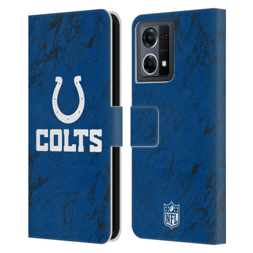 NFL Indianapolis Colts Graphics Coloured Marble Leather Book Wallet Case Cover For OPPO Reno8 4G