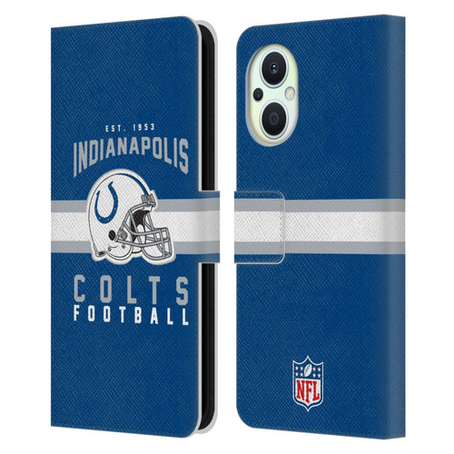NFL Indianapolis Colts Graphics Helmet Typography Leather Book Wallet Case Cover For OPPO Reno8 Lite