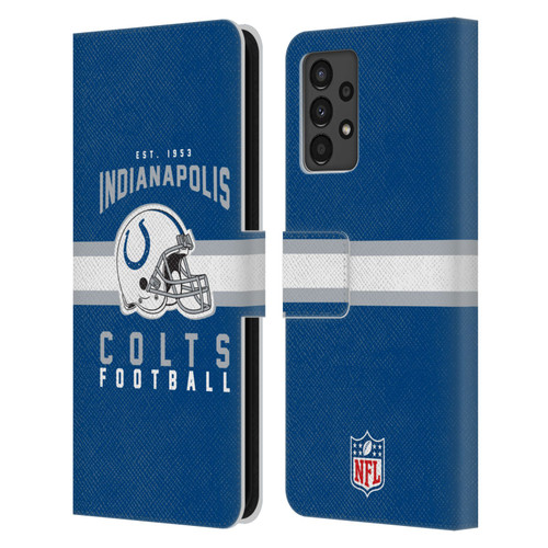 NFL Indianapolis Colts Graphics Helmet Typography Leather Book Wallet Case Cover For Samsung Galaxy A13 (2022)