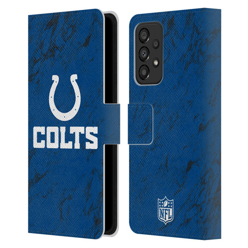 NFL Indianapolis Colts Graphics Coloured Marble Leather Book Wallet Case Cover For Samsung Galaxy A33 5G (2022)