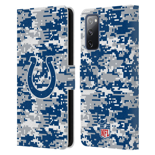 NFL Indianapolis Colts Graphics Digital Camouflage Leather Book Wallet Case Cover For Samsung Galaxy S20 FE / 5G