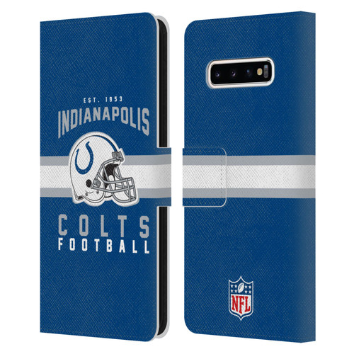 NFL Indianapolis Colts Graphics Helmet Typography Leather Book Wallet Case Cover For Samsung Galaxy S10+ / S10 Plus