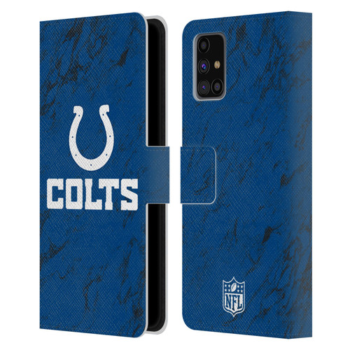 NFL Indianapolis Colts Graphics Coloured Marble Leather Book Wallet Case Cover For Samsung Galaxy M31s (2020)
