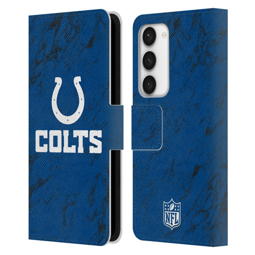 NFL Indianapolis Colts Graphics Coloured Marble Leather Book Wallet Case Cover For Samsung Galaxy S23 5G