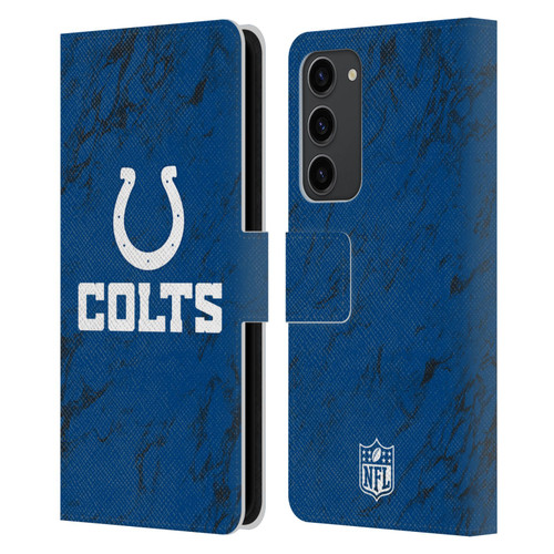 NFL Indianapolis Colts Graphics Coloured Marble Leather Book Wallet Case Cover For Samsung Galaxy S23+ 5G