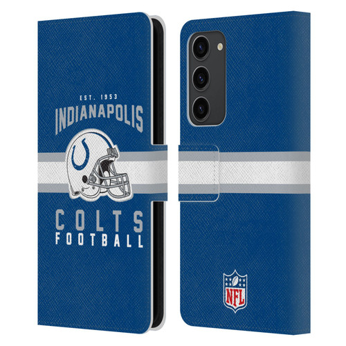 NFL Indianapolis Colts Graphics Helmet Typography Leather Book Wallet Case Cover For Samsung Galaxy S23+ 5G