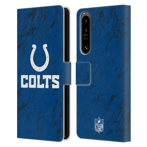 NFL Indianapolis Colts Graphics Coloured Marble Leather Book Wallet Case Cover For Sony Xperia 1 IV