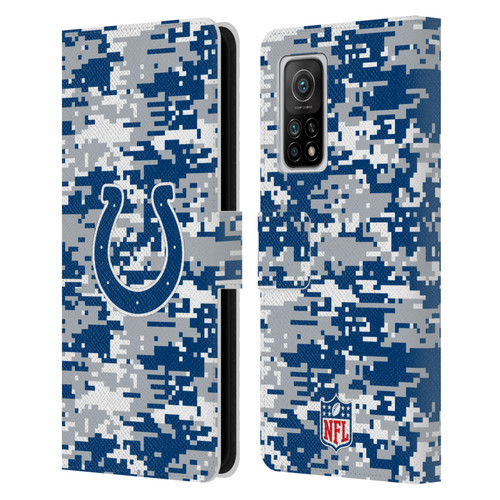 NFL Indianapolis Colts Graphics Digital Camouflage Leather Book Wallet Case Cover For Xiaomi Mi 10T 5G