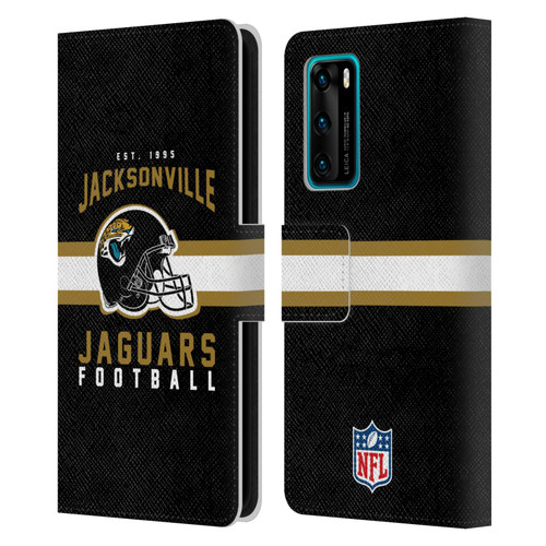 NFL Jacksonville Jaguars Graphics Helmet Typography Leather Book Wallet Case Cover For Huawei P40 5G