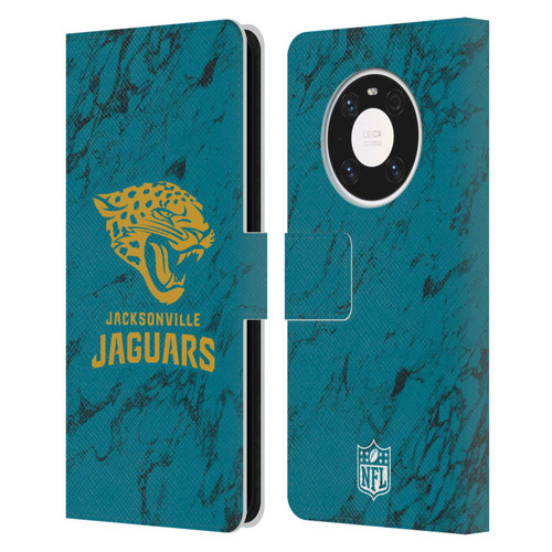 NFL Jacksonville Jaguars Graphics Coloured Marble Leather Book Wallet Case Cover For Huawei Mate 40 Pro 5G