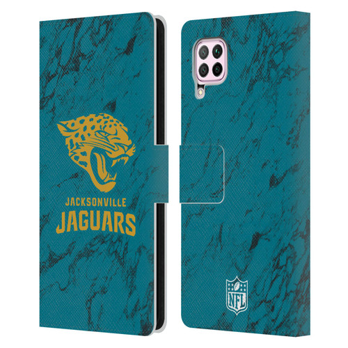 NFL Jacksonville Jaguars Graphics Coloured Marble Leather Book Wallet Case Cover For Huawei Nova 6 SE / P40 Lite