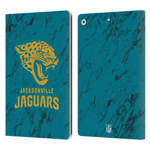 NFL Jacksonville Jaguars Graphics Coloured Marble Leather Book Wallet Case Cover For Apple iPad 10.2 2019/2020/2021