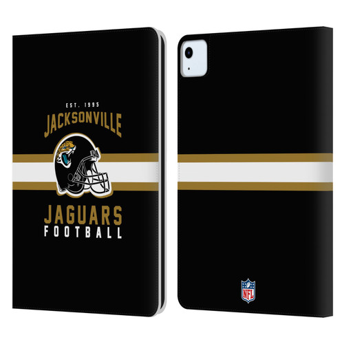 NFL Jacksonville Jaguars Graphics Helmet Typography Leather Book Wallet Case Cover For Apple iPad Air 2020 / 2022