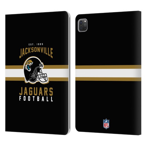 NFL Jacksonville Jaguars Graphics Helmet Typography Leather Book Wallet Case Cover For Apple iPad Pro 11 2020 / 2021 / 2022
