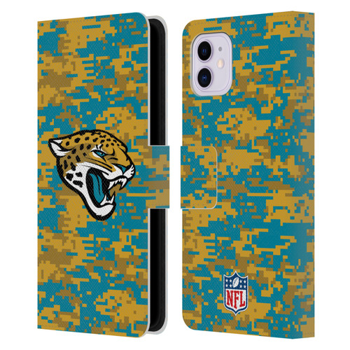 NFL Jacksonville Jaguars Graphics Digital Camouflage Leather Book Wallet Case Cover For Apple iPhone 11