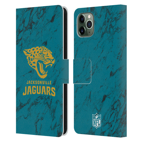NFL Jacksonville Jaguars Graphics Coloured Marble Leather Book Wallet Case Cover For Apple iPhone 11 Pro Max