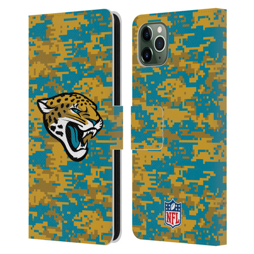 NFL Jacksonville Jaguars Graphics Digital Camouflage Leather Book Wallet Case Cover For Apple iPhone 11 Pro Max