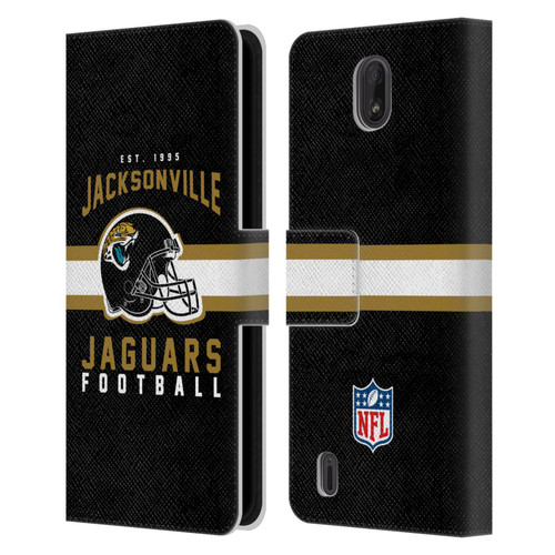 NFL Jacksonville Jaguars Graphics Helmet Typography Leather Book Wallet Case Cover For Nokia C01 Plus/C1 2nd Edition