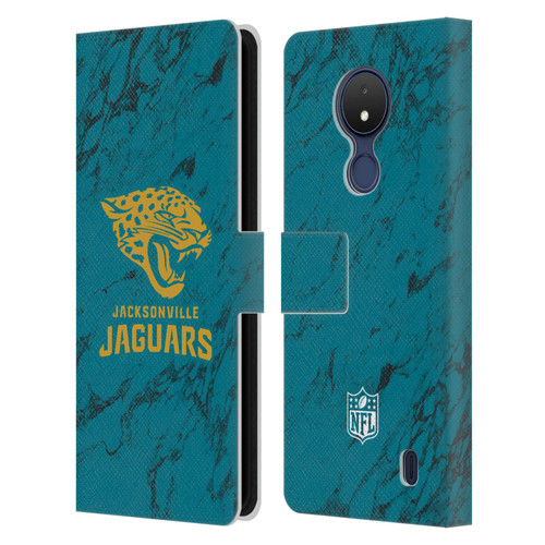 NFL Jacksonville Jaguars Graphics Coloured Marble Leather Book Wallet Case Cover For Nokia C21