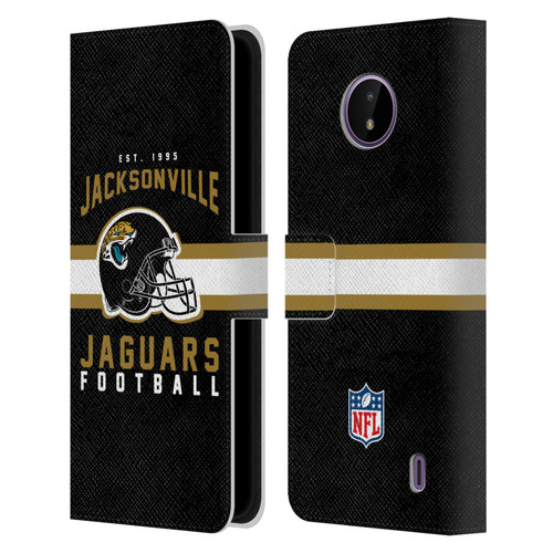 NFL Jacksonville Jaguars Graphics Helmet Typography Leather Book Wallet Case Cover For Nokia C10 / C20