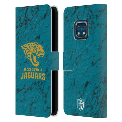 NFL Jacksonville Jaguars Graphics Coloured Marble Leather Book Wallet Case Cover For Nokia XR20