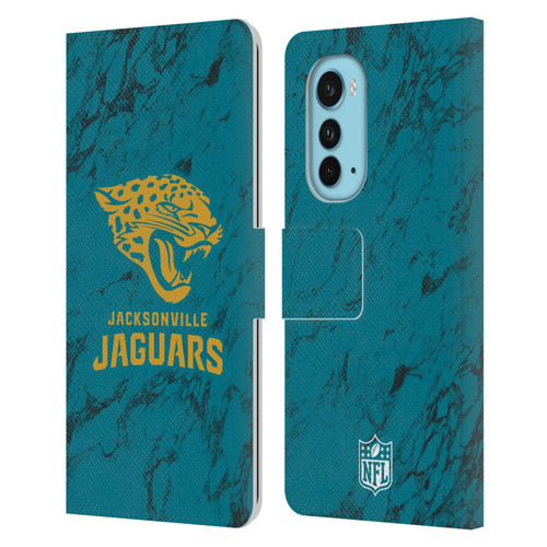 NFL Jacksonville Jaguars Graphics Coloured Marble Leather Book Wallet Case Cover For Motorola Edge (2022)