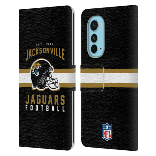 NFL Jacksonville Jaguars Graphics Helmet Typography Leather Book Wallet Case Cover For Motorola Edge (2022)