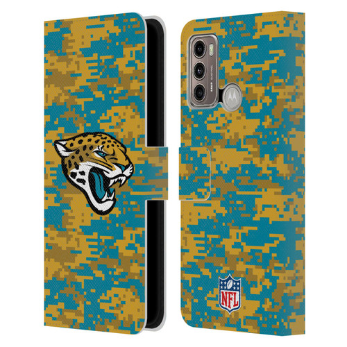 NFL Jacksonville Jaguars Graphics Digital Camouflage Leather Book Wallet Case Cover For Motorola Moto G60 / Moto G40 Fusion