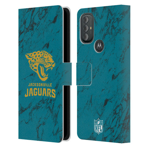 NFL Jacksonville Jaguars Graphics Coloured Marble Leather Book Wallet Case Cover For Motorola Moto G10 / Moto G20 / Moto G30