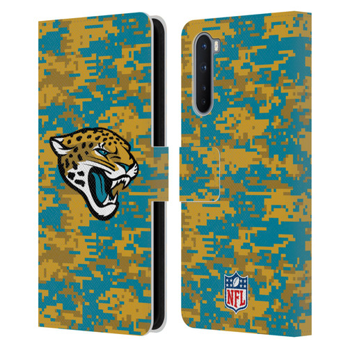 NFL Jacksonville Jaguars Graphics Digital Camouflage Leather Book Wallet Case Cover For OnePlus Nord 5G