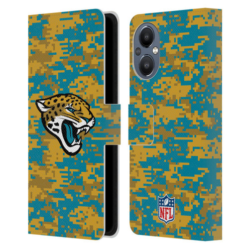 NFL Jacksonville Jaguars Graphics Digital Camouflage Leather Book Wallet Case Cover For OnePlus Nord N20 5G
