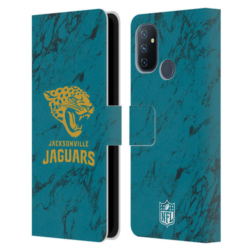 NFL Jacksonville Jaguars Graphics Coloured Marble Leather Book Wallet Case Cover For OnePlus Nord N100