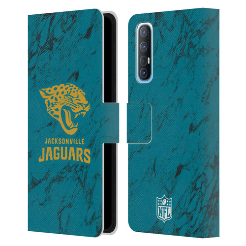 NFL Jacksonville Jaguars Graphics Coloured Marble Leather Book Wallet Case Cover For OPPO Find X2 Neo 5G