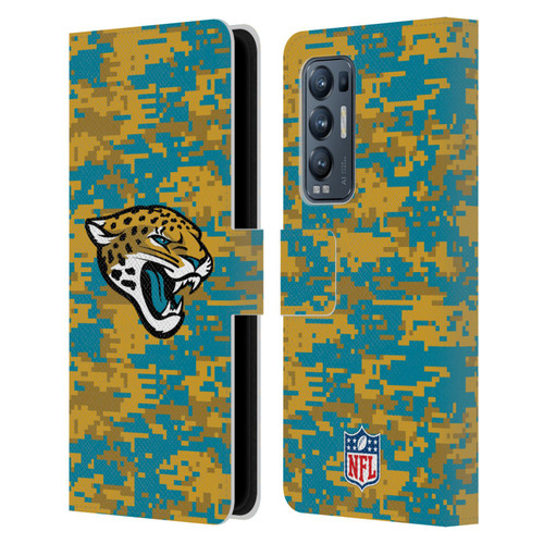 NFL Jacksonville Jaguars Graphics Digital Camouflage Leather Book Wallet Case Cover For OPPO Find X3 Neo / Reno5 Pro+ 5G