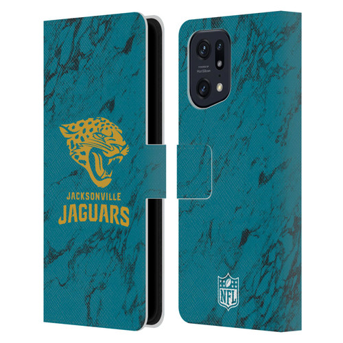 NFL Jacksonville Jaguars Graphics Coloured Marble Leather Book Wallet Case Cover For OPPO Find X5