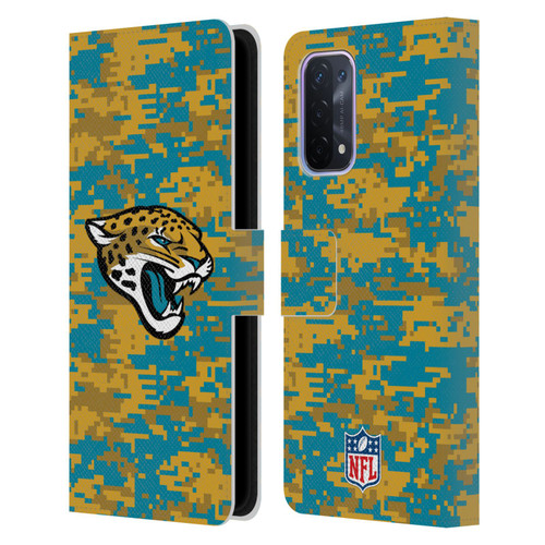 NFL Jacksonville Jaguars Graphics Digital Camouflage Leather Book Wallet Case Cover For OPPO A54 5G