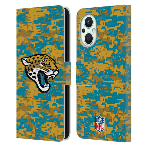 NFL Jacksonville Jaguars Graphics Digital Camouflage Leather Book Wallet Case Cover For OPPO Reno8 Lite