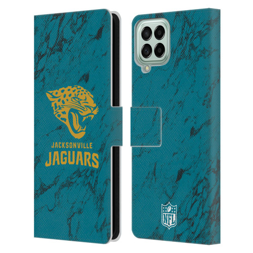 NFL Jacksonville Jaguars Graphics Coloured Marble Leather Book Wallet Case Cover For Samsung Galaxy M53 (2022)