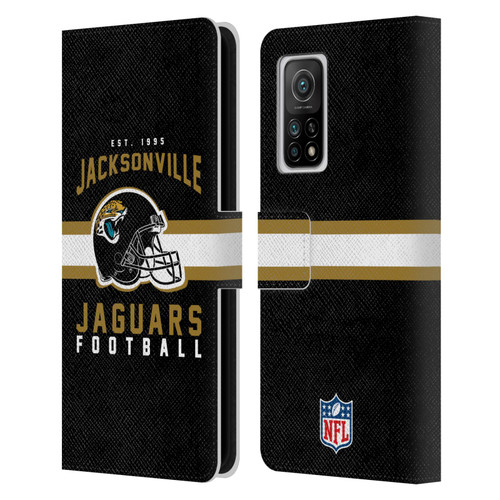 NFL Jacksonville Jaguars Graphics Helmet Typography Leather Book Wallet Case Cover For Xiaomi Mi 10T 5G