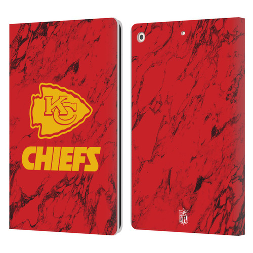 NFL Kansas City Chiefs Graphics Coloured Marble Leather Book Wallet Case Cover For Apple iPad 10.2 2019/2020/2021